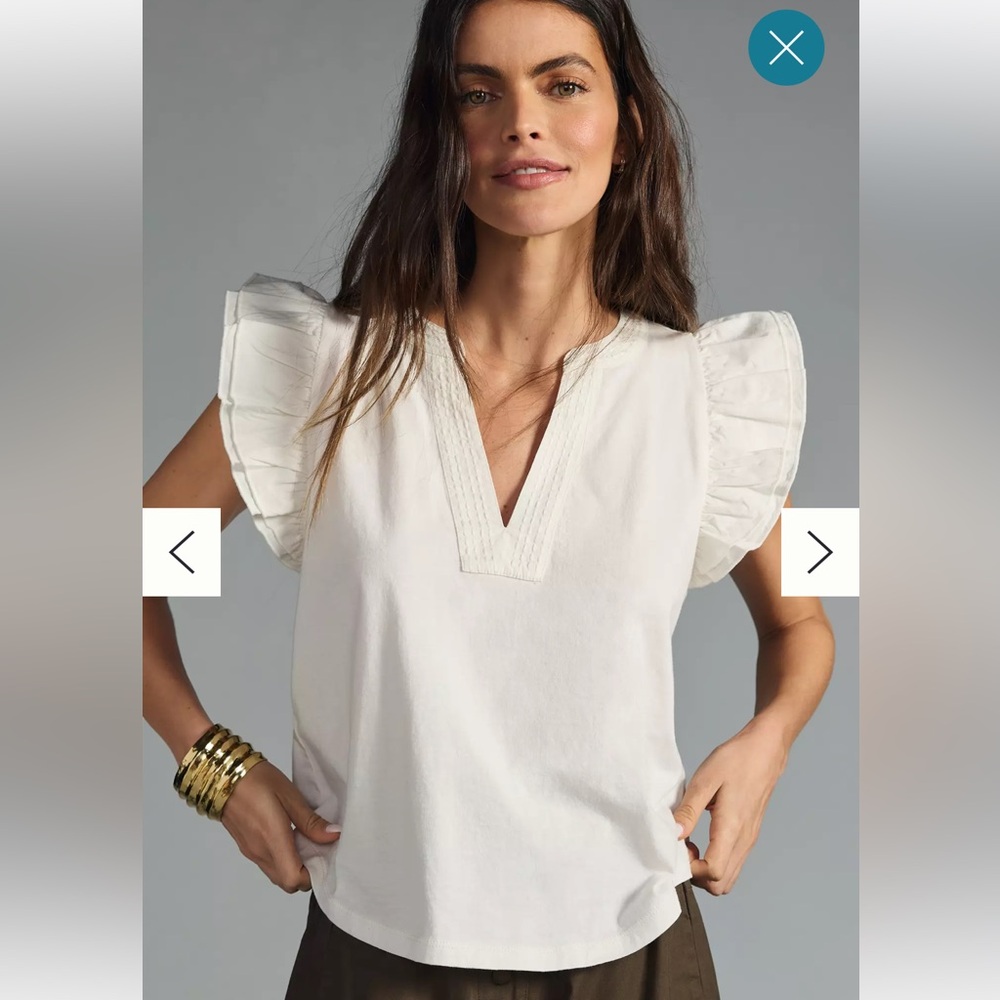 Maeve by Anthropologie ruffle sleeve top - Picture 2 of 5